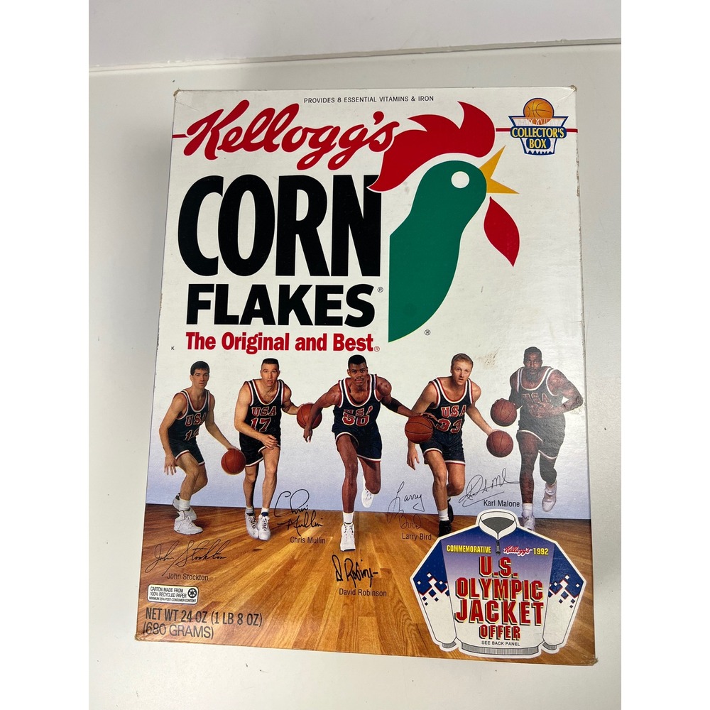 Kelloggs Corn Flakes 1992 US Olympic Jacket Offer‎ Cereal Box Collectible
